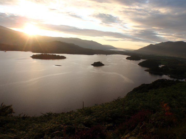 Fantastic sunset in the Lake District looking over Derwentwater